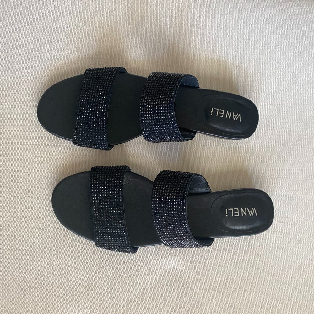 Vaneli BonBon Black Sandals